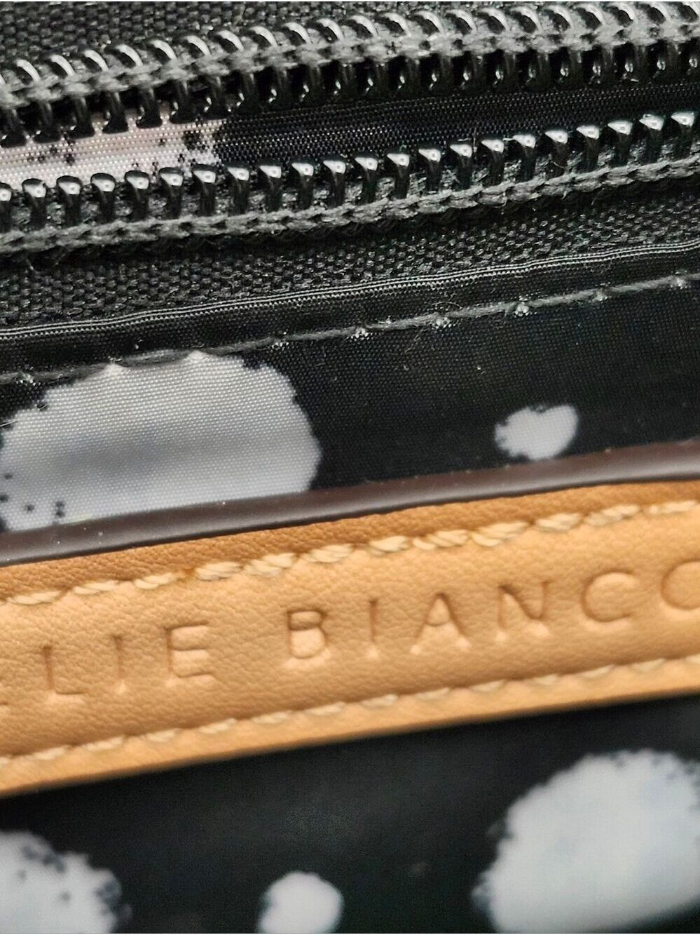 Melie Bianco Anthropologie Tan Crescent Saddle Crossbody NWOT - Picture 7 of 8